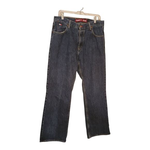 Vintage Tommy Hilfiger Jeans Mens 34" X 32" Blue Y2K Wide Leg Dark Wash EUC